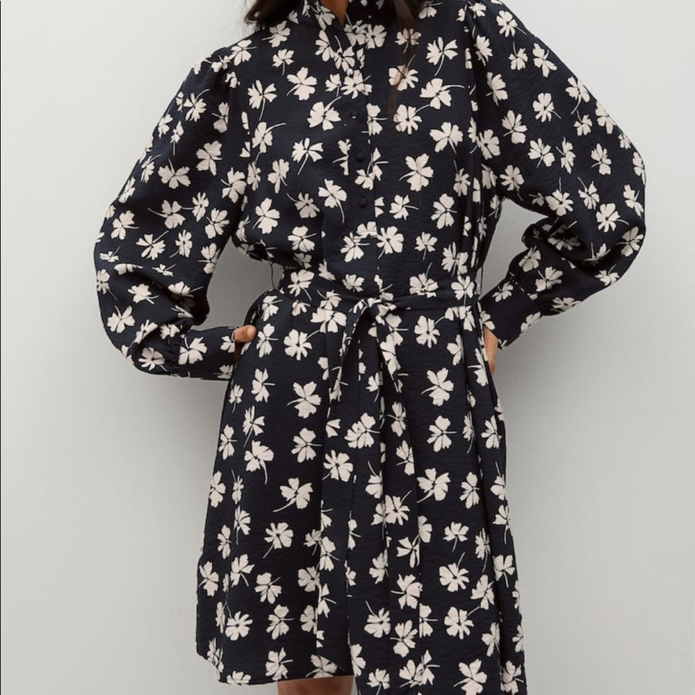 Mango Printed Dress with Belt